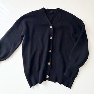 Black Button-Up Women's Sweater